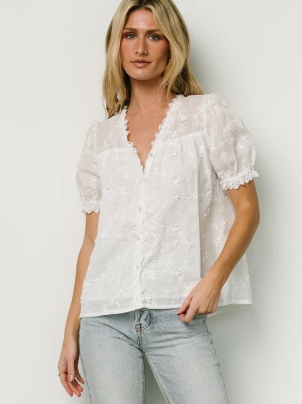 Baltic Born White Embroidered Blouse